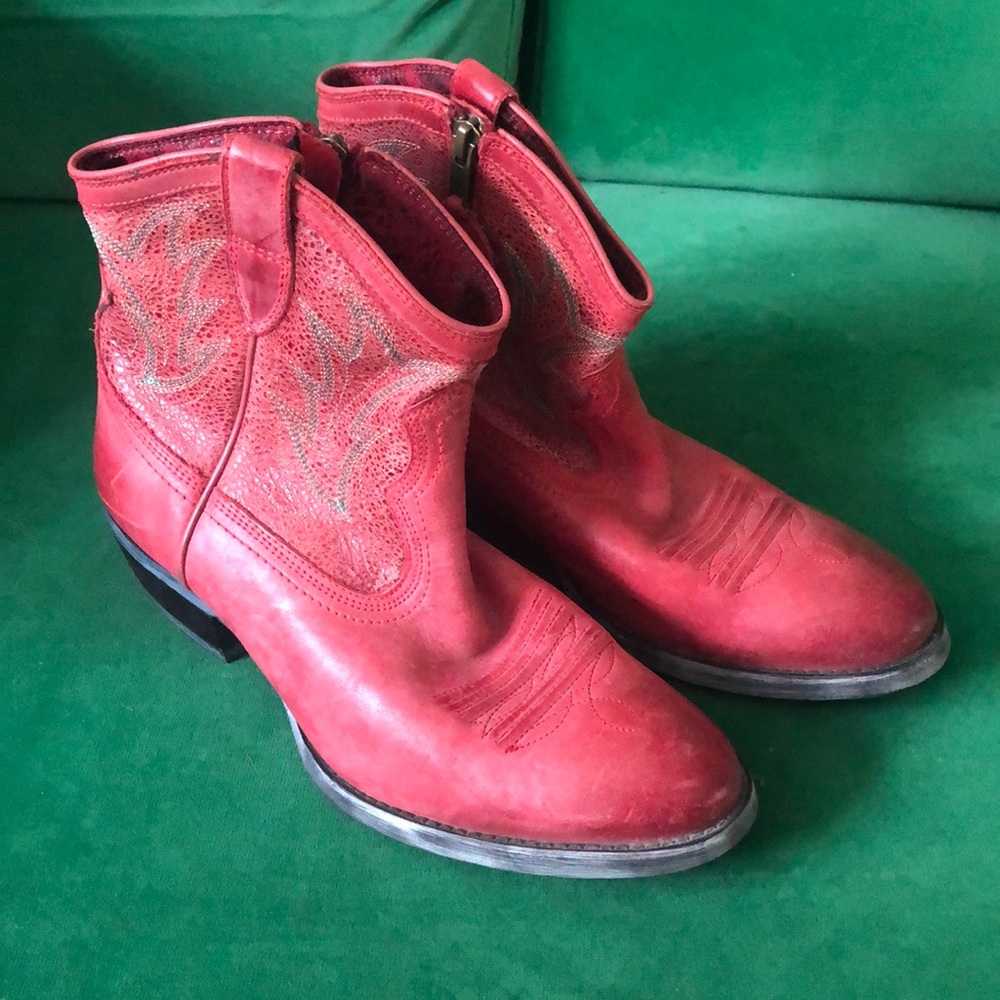 Red cowboy boots